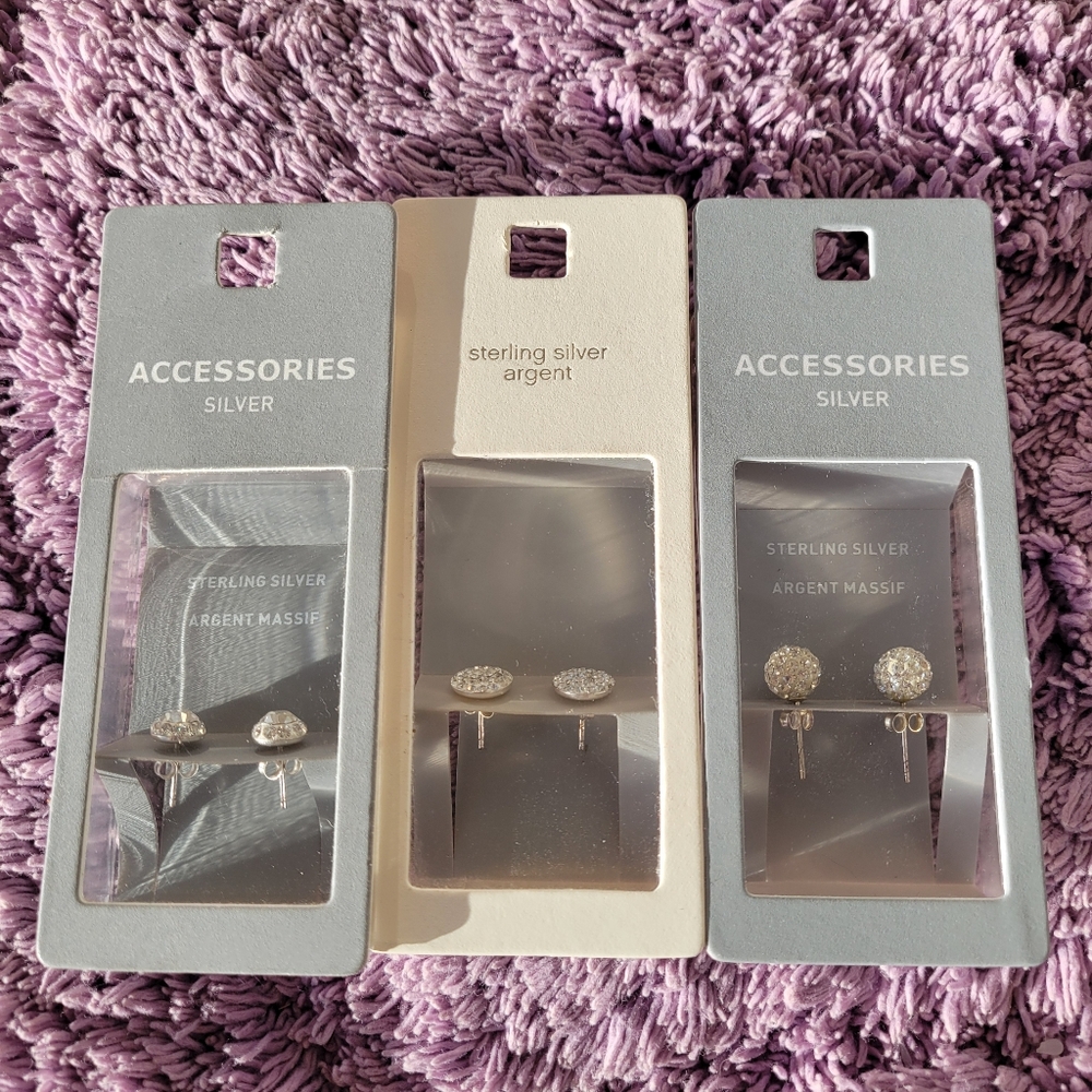 Sterling Silver Earrings Set